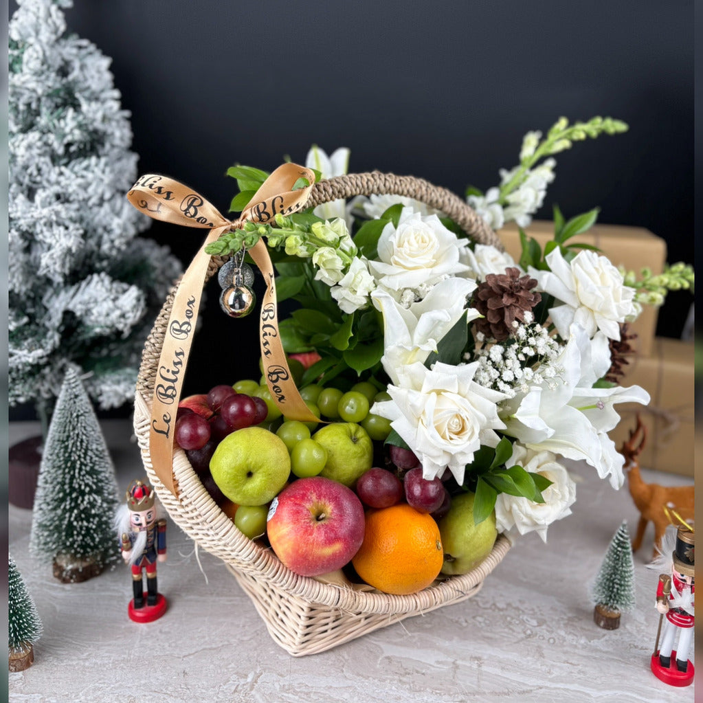 Winter Sonata Fruit Flower Rattan Basket