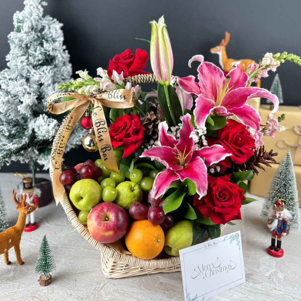 Festive Fruit Rattan Flower Basket