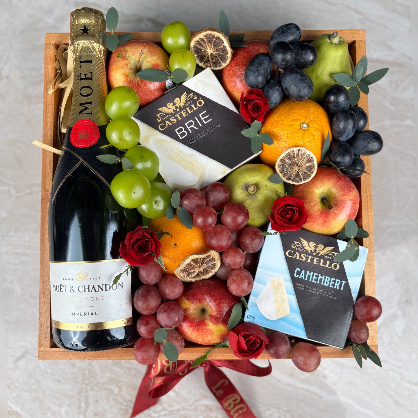 Champagne Cheese Fruit Wooden Box