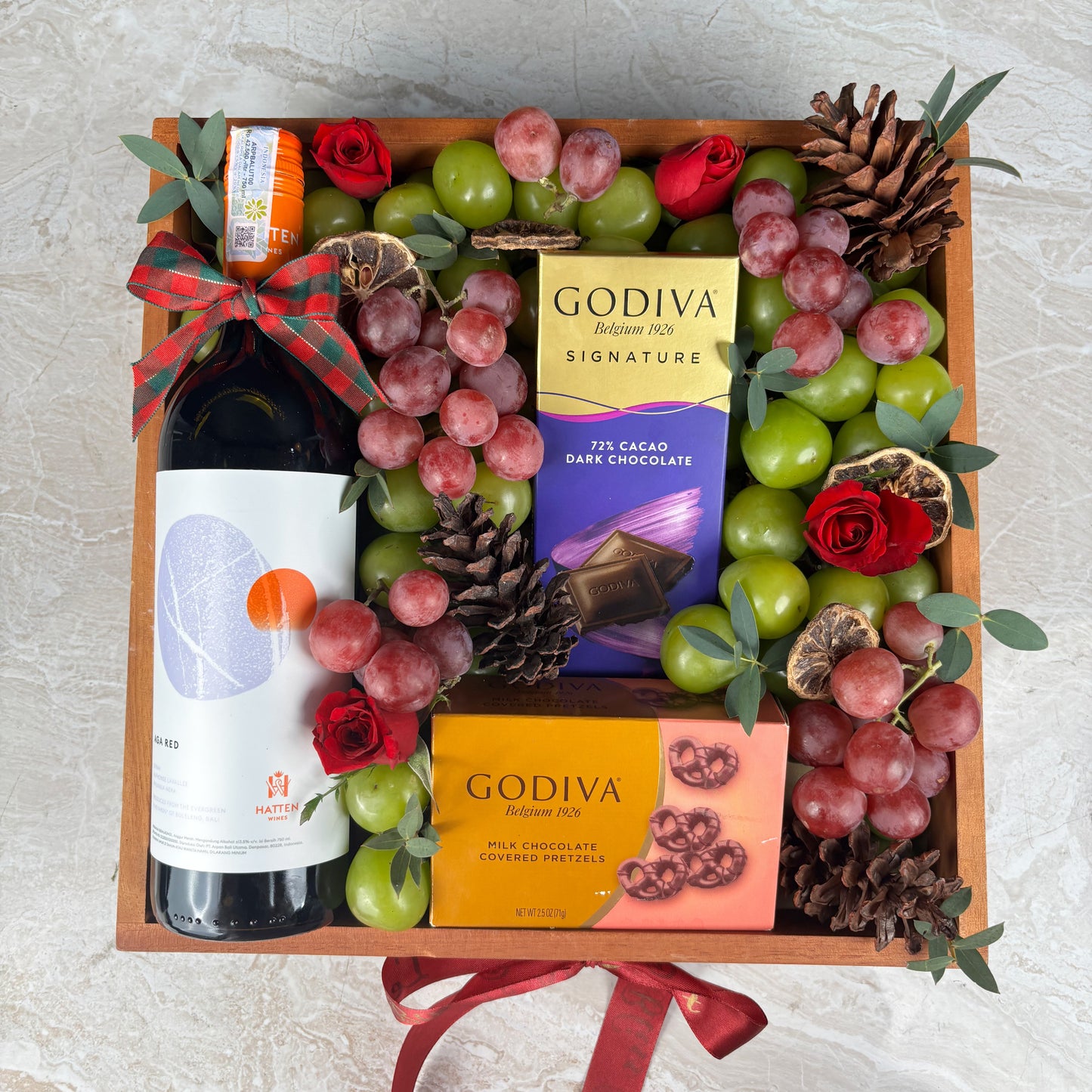 Godiva Wine Fruit Wooden Box