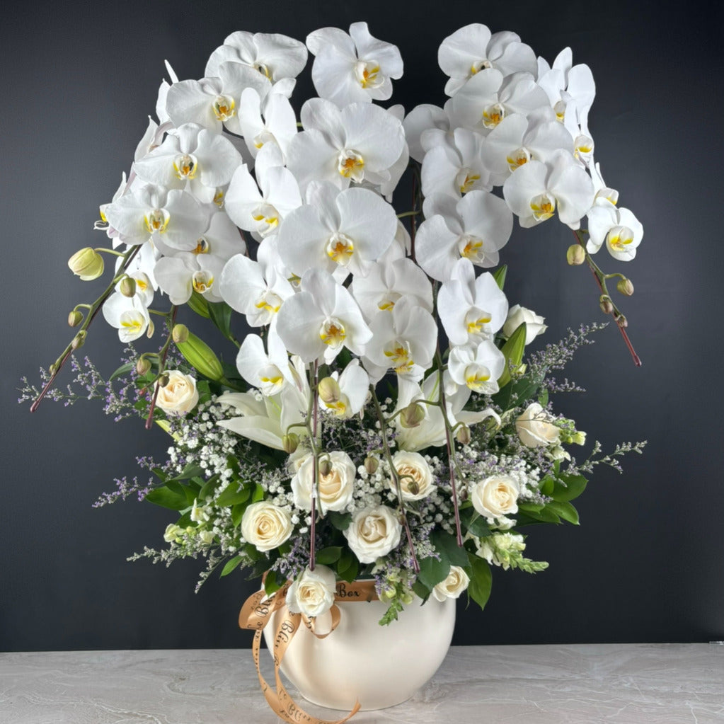 6 Orchids Vase Arrangement