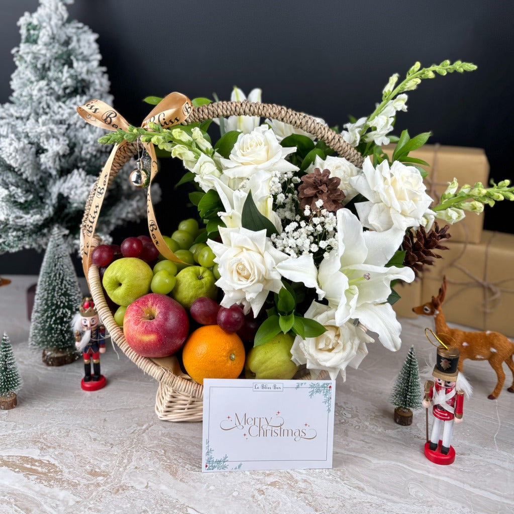 Winter Sonata Fruit Flower Rattan Basket