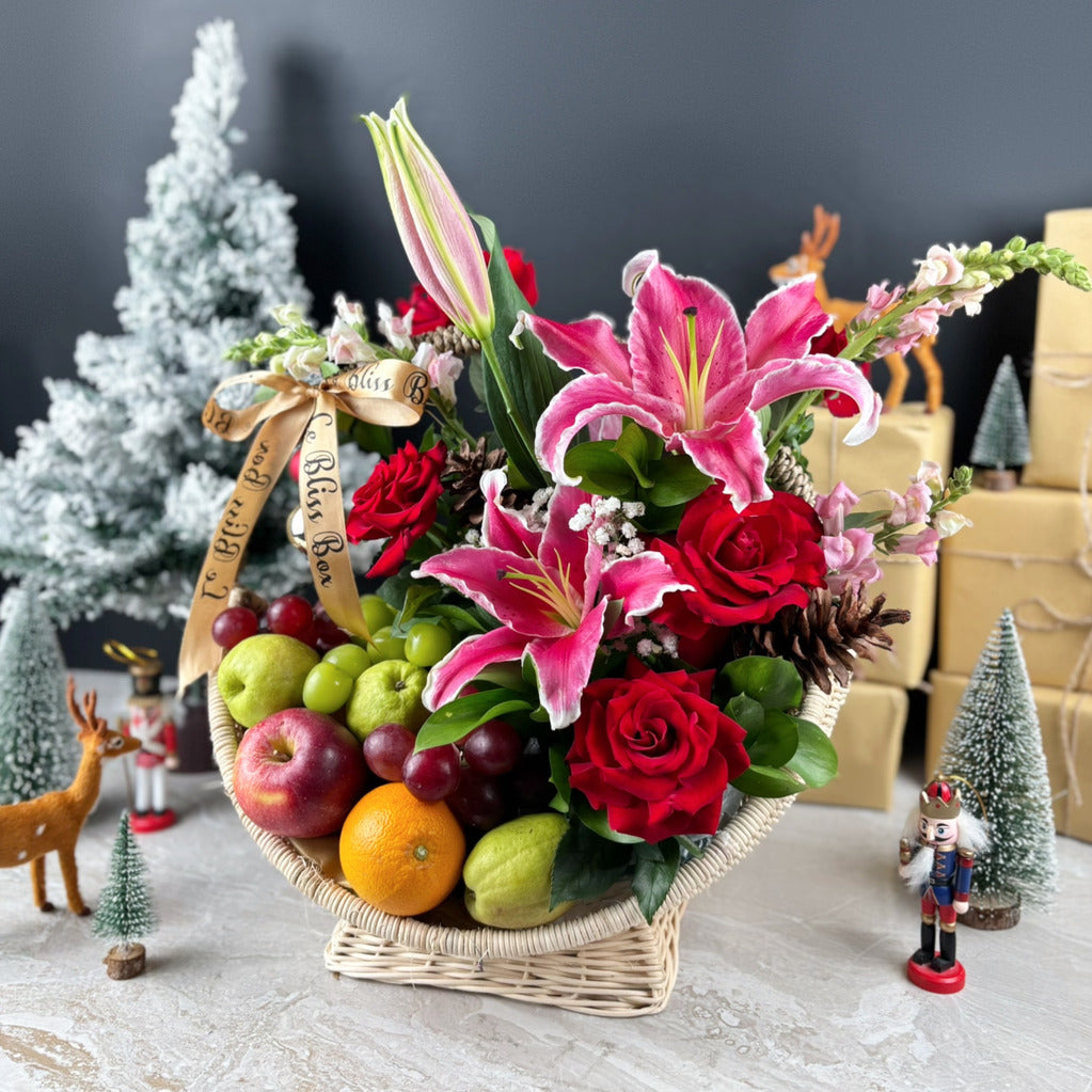 Festive Fruit Rattan Flower Basket