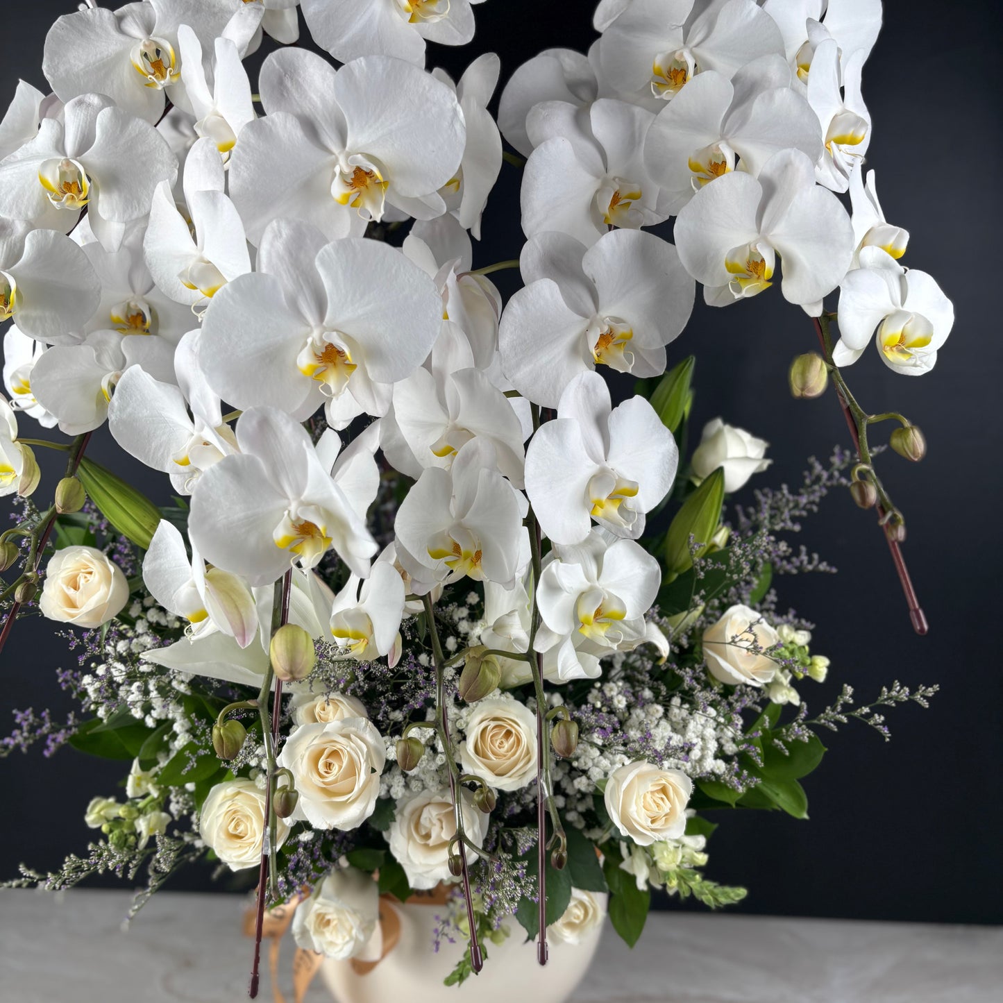 6 Orchids Vase Arrangement