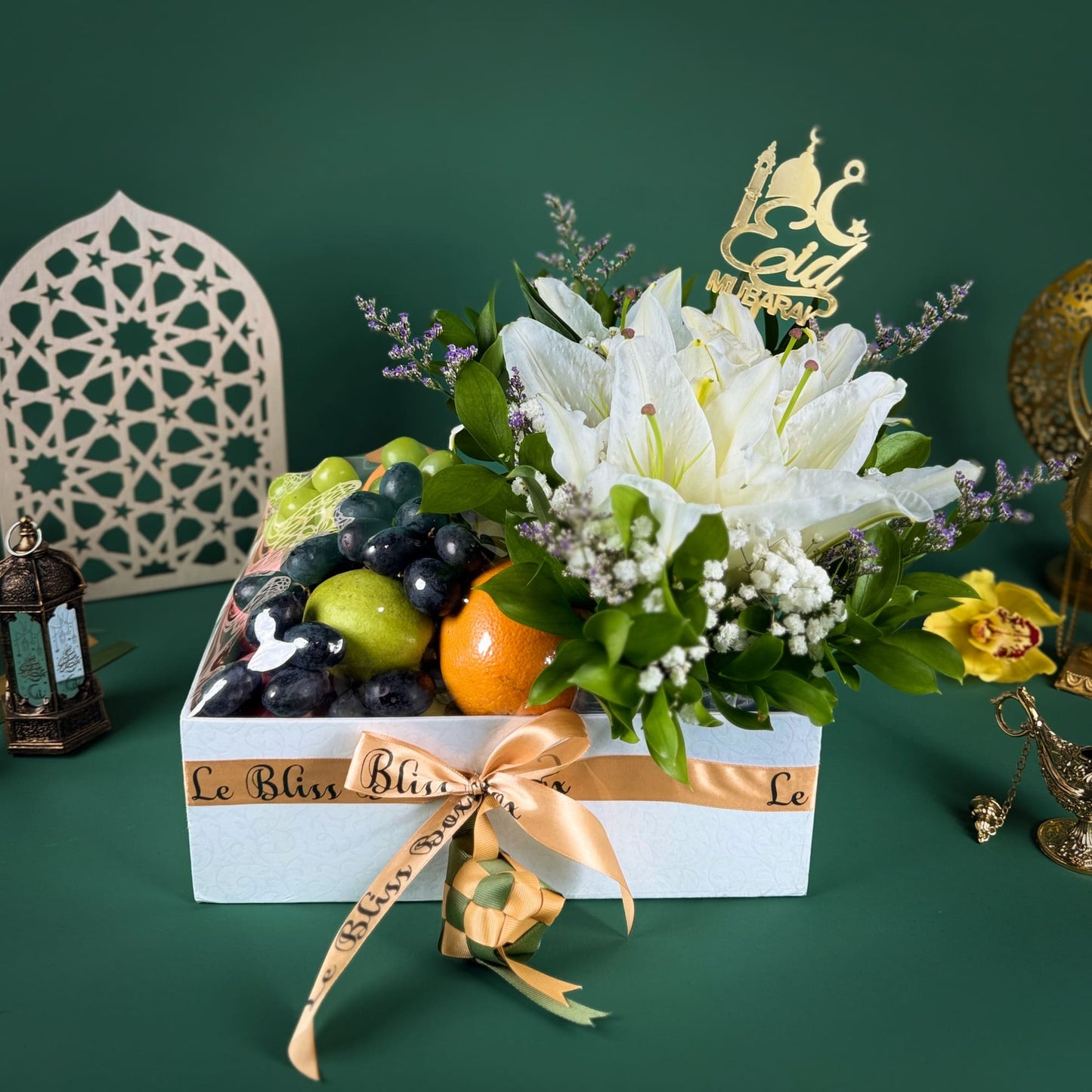 White Lily Eid Blessings Fruit Box