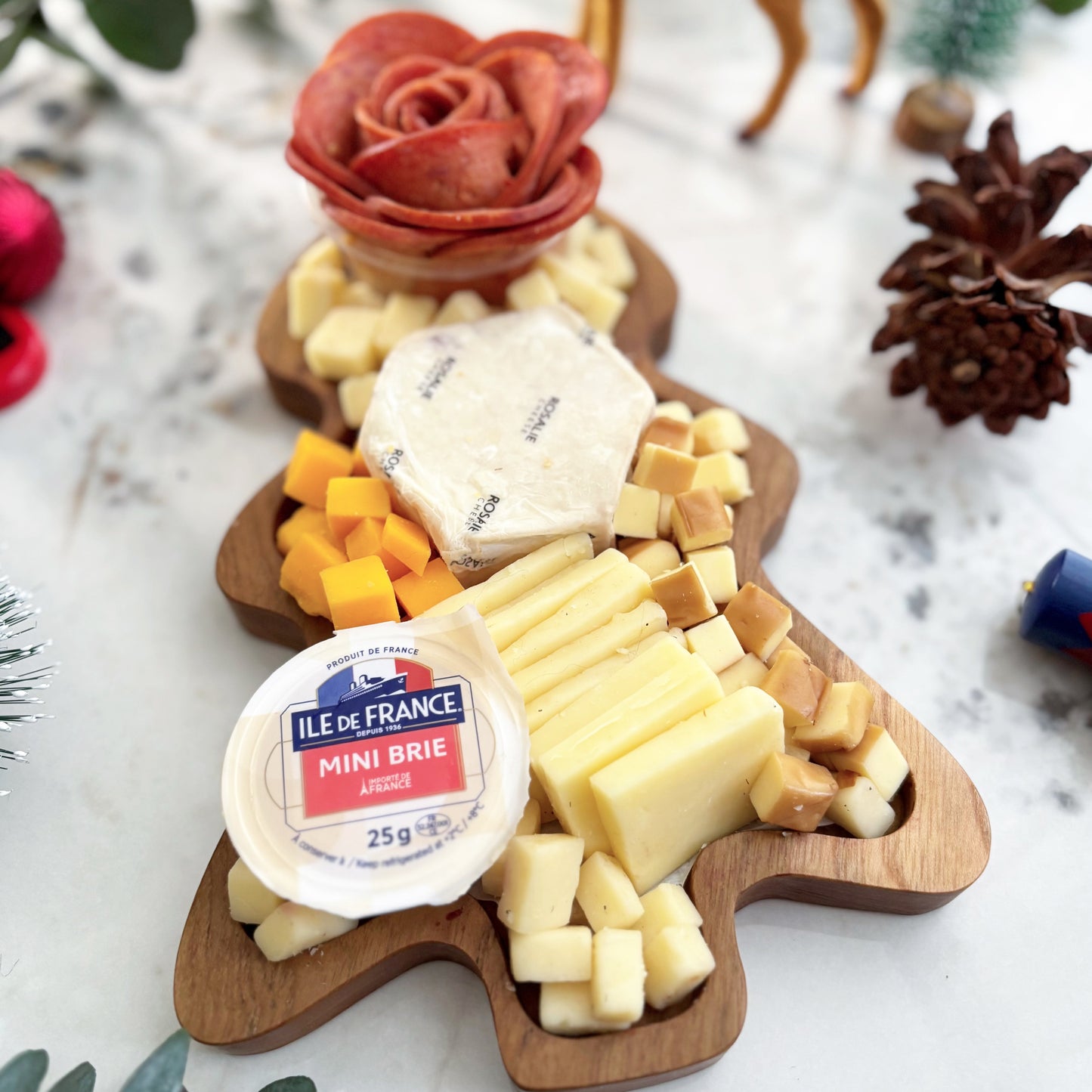 Petite Christmas Tree Cheese Platter