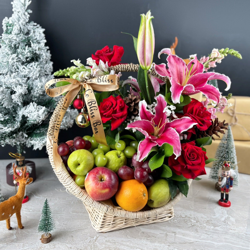 Festive Fruit Rattan Flower Basket