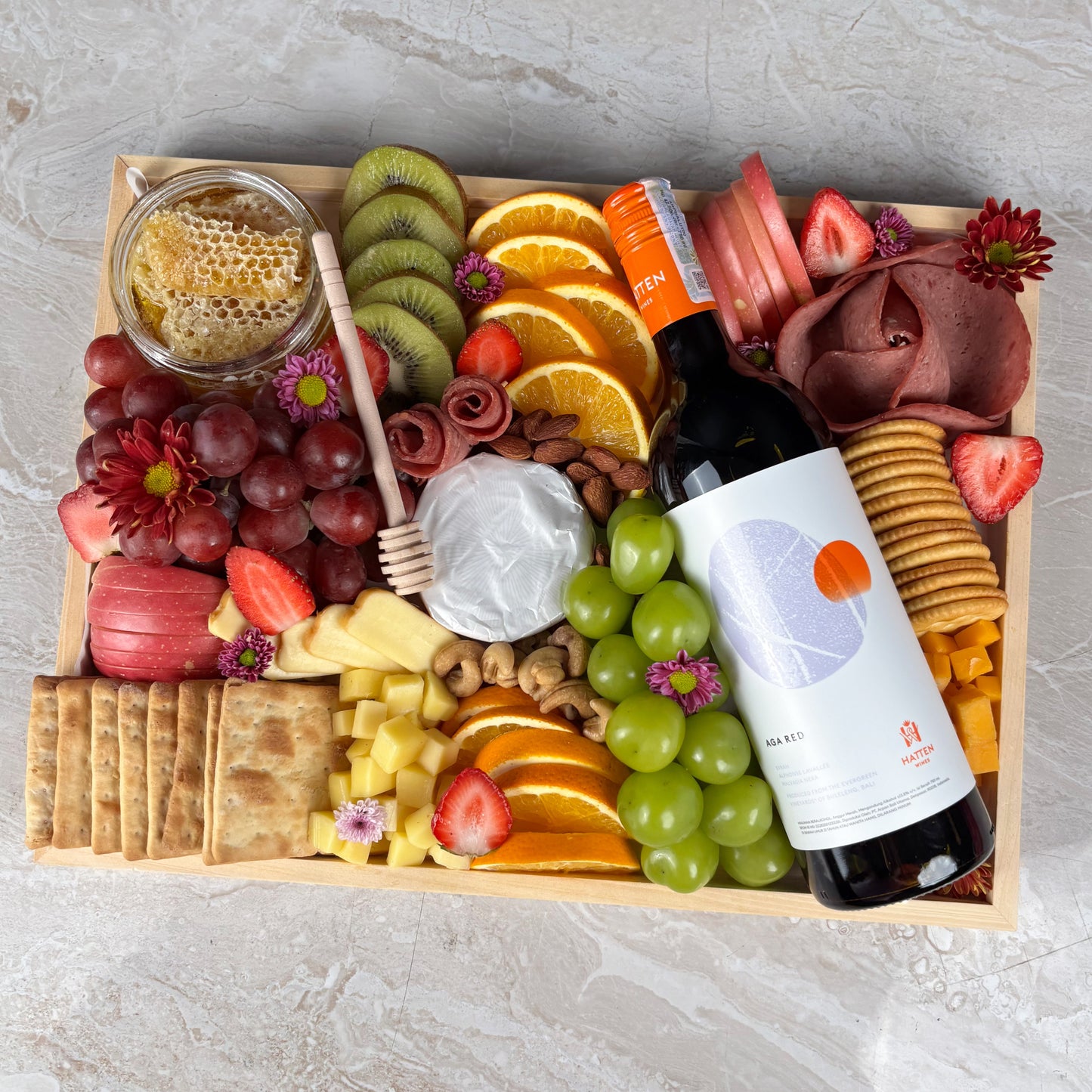 Red Wine Wooden Tray Cheese Platter