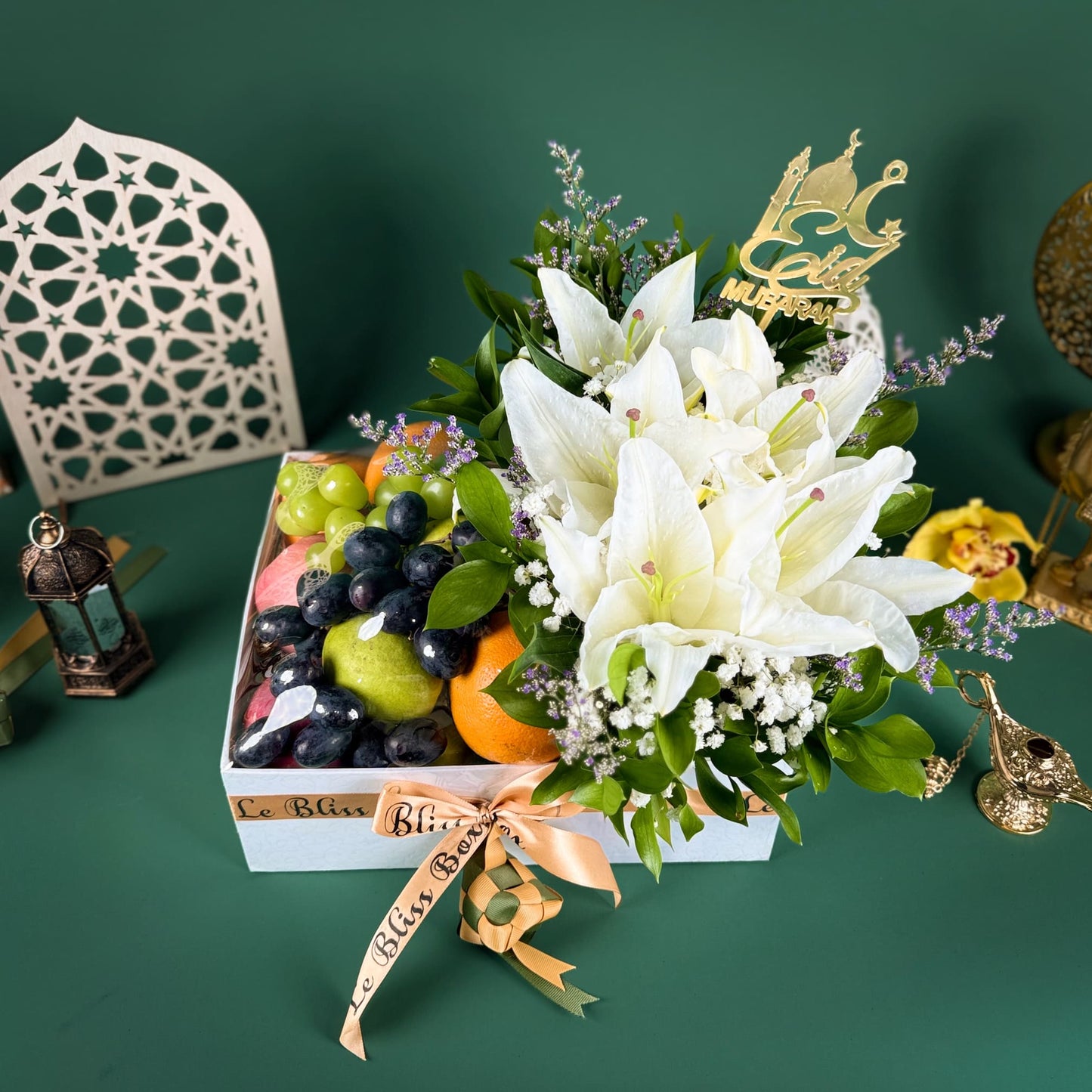 White Lily Eid Blessings Fruit Box