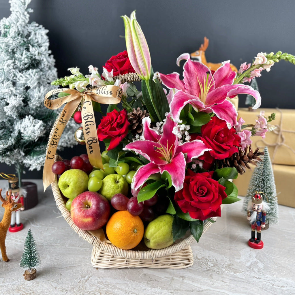 Festive Fruit Rattan Flower Basket