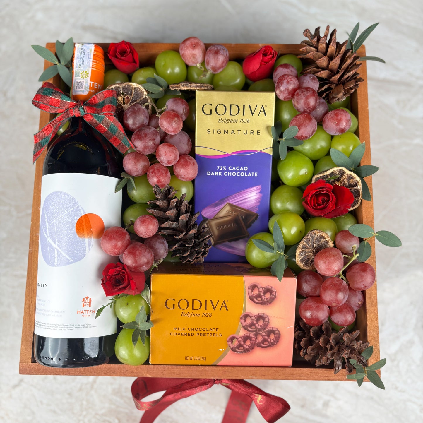 Godiva Wine Fruit Wooden Box