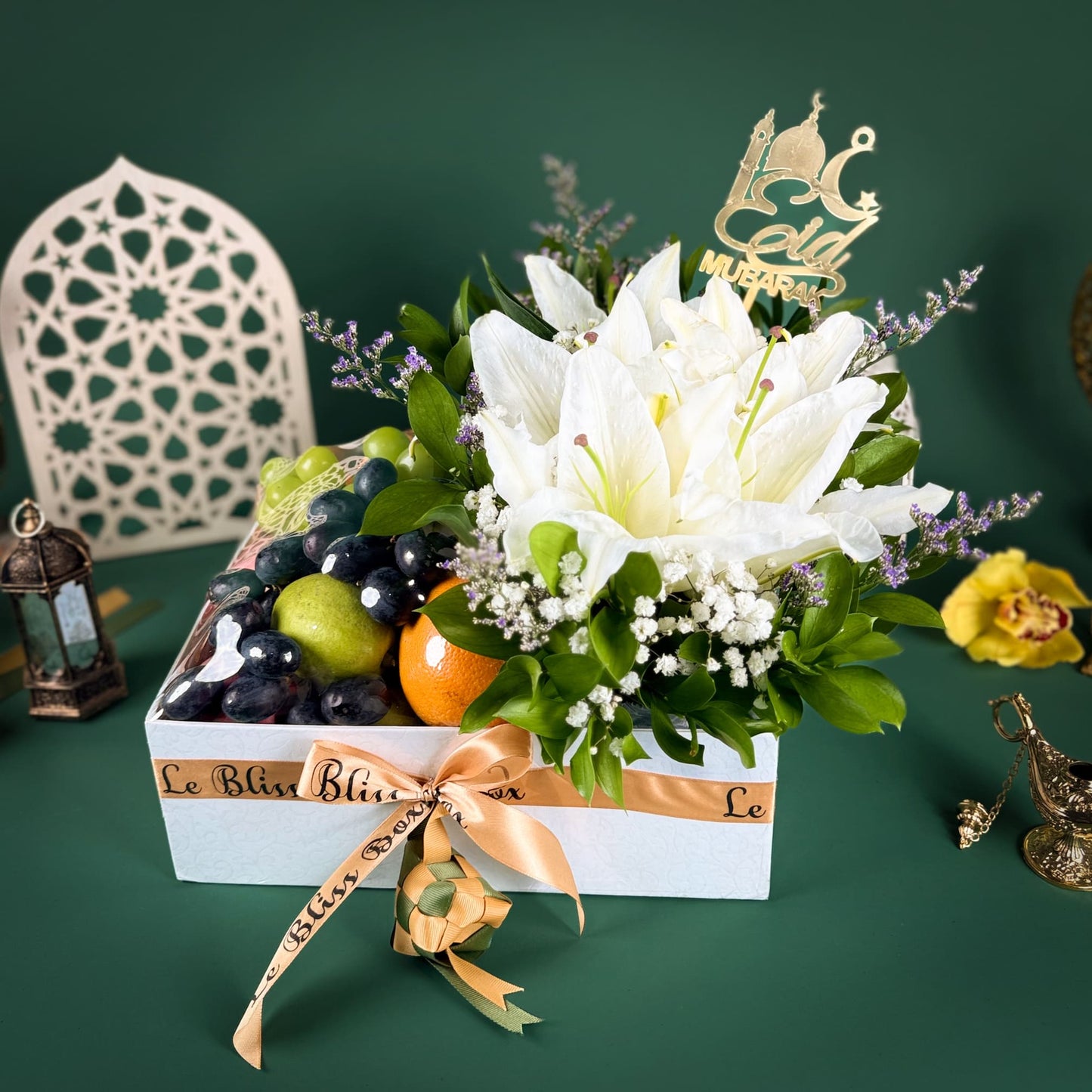 White Lily Eid Blessings Fruit Box